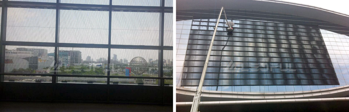 High transparency with reducing wind drag and heat dissipation for transparent LED display