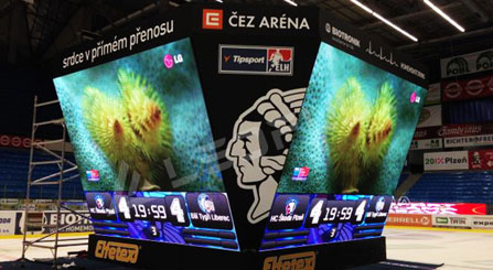 Indoor Hanging Four-sided Screens in the Czech Ice Hockey Rink