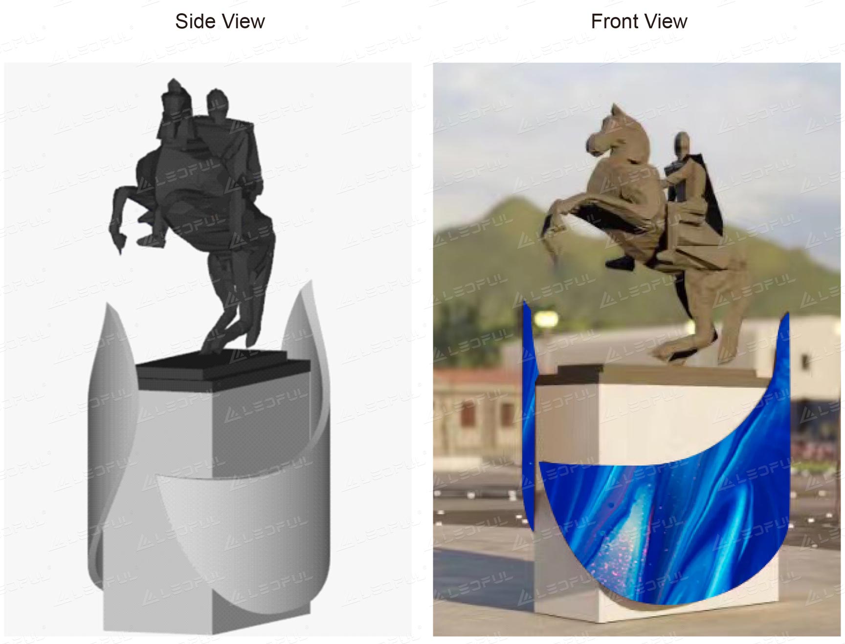 3D Statue Wings Screen